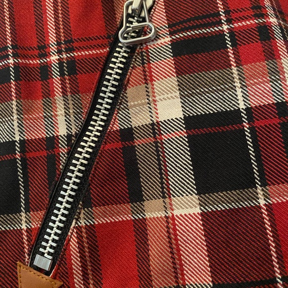 NWOT Rag & Bone Leah red plaid zip mini skirt size 4 - Picture 6 of 7